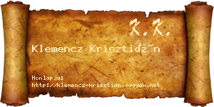 Klemencz Krisztián névjegykártya